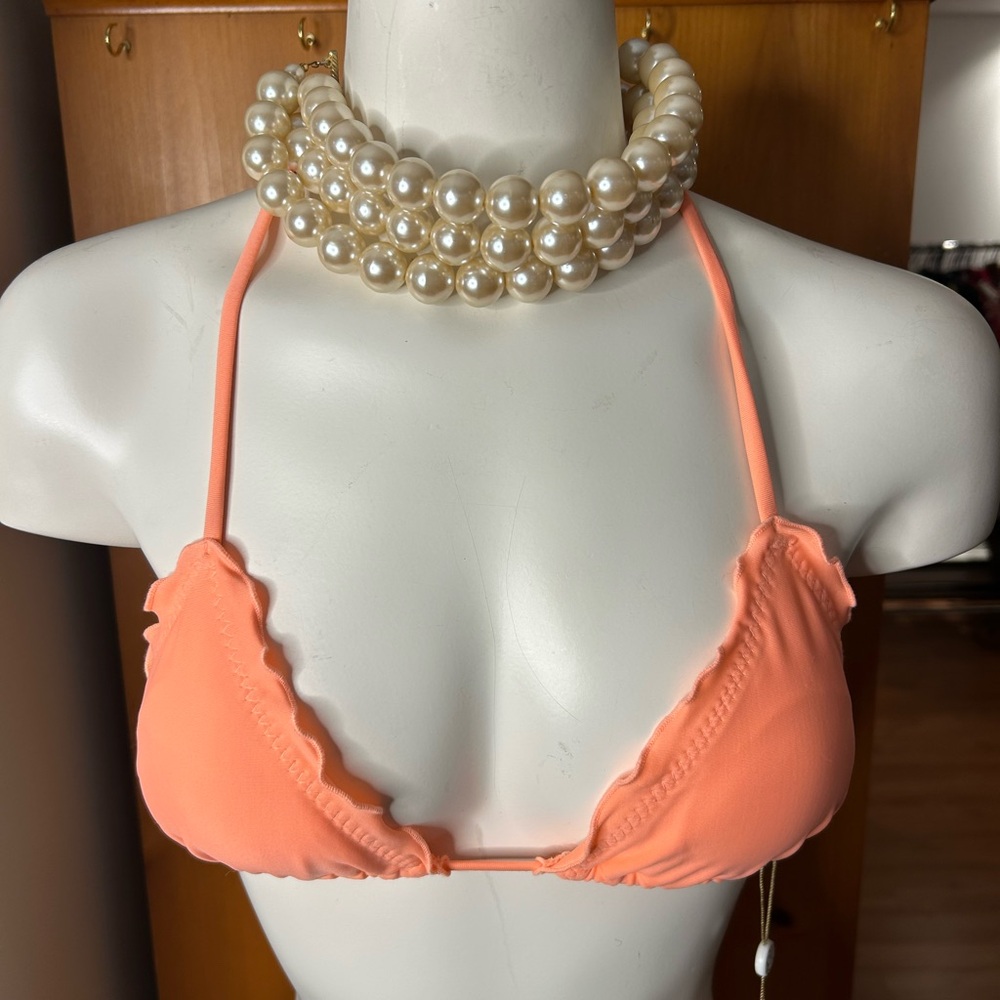 Luli Fama Orange Bikini Top with Adjustable Straps❤️S